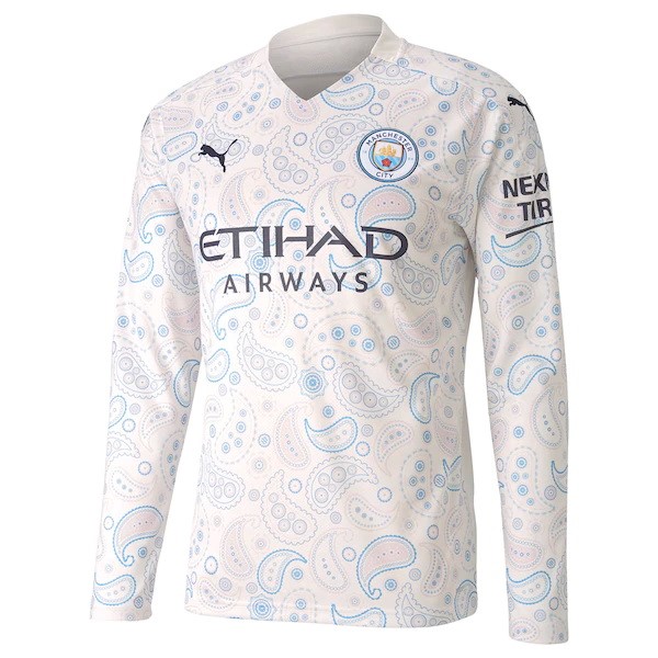 Tailandia Camiseta Manchester City 3ª Kit ML 2020 2021 Blanco